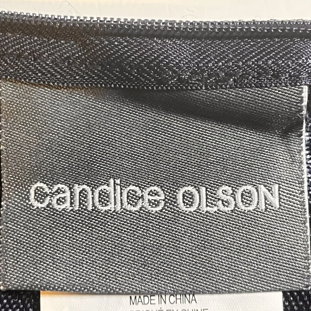 Candice Olson AUREO Euro Sham 26” x 26” Navy Blue Tan Cording Hidden Zipper
